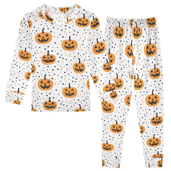 Christmas Pajamas Dot Pumpkin Cute Comfortable Cotton Two-piece Christmas Pajamas Set