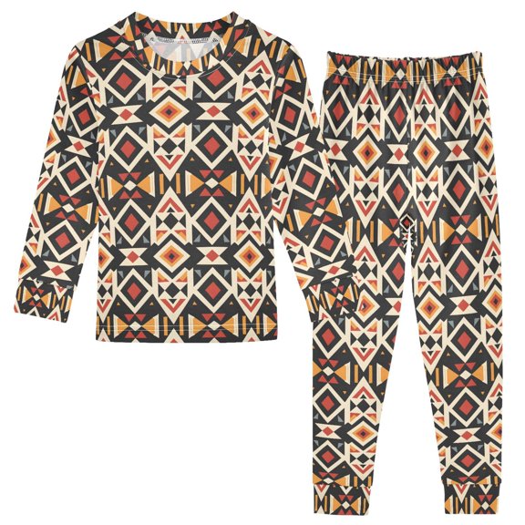 Christmas Pajamas Ethnic Style Geometric Figures Cute Comfortable Cotton Two-piece Christmas Pajamas Set