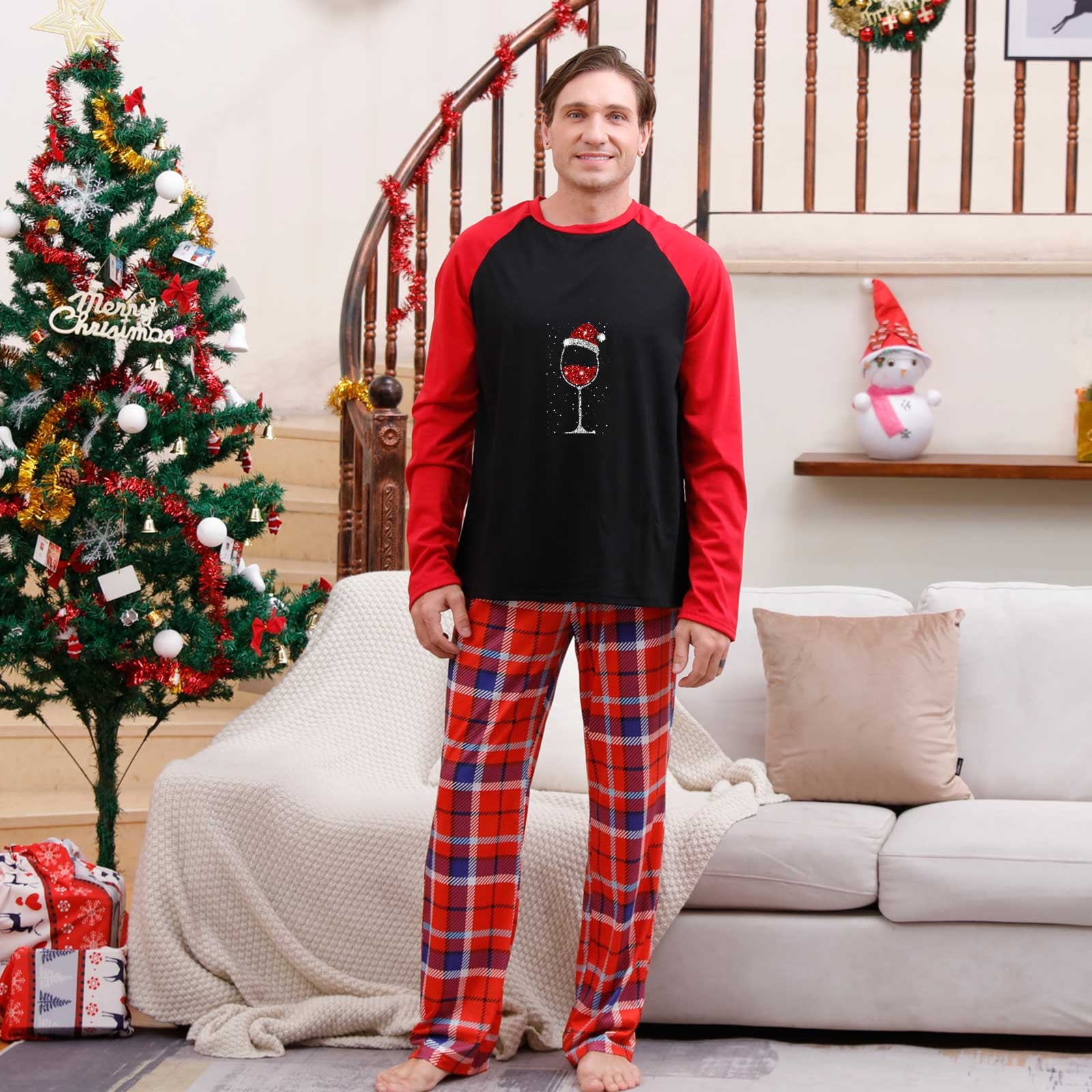 Plus size discount couples christmas pajamas