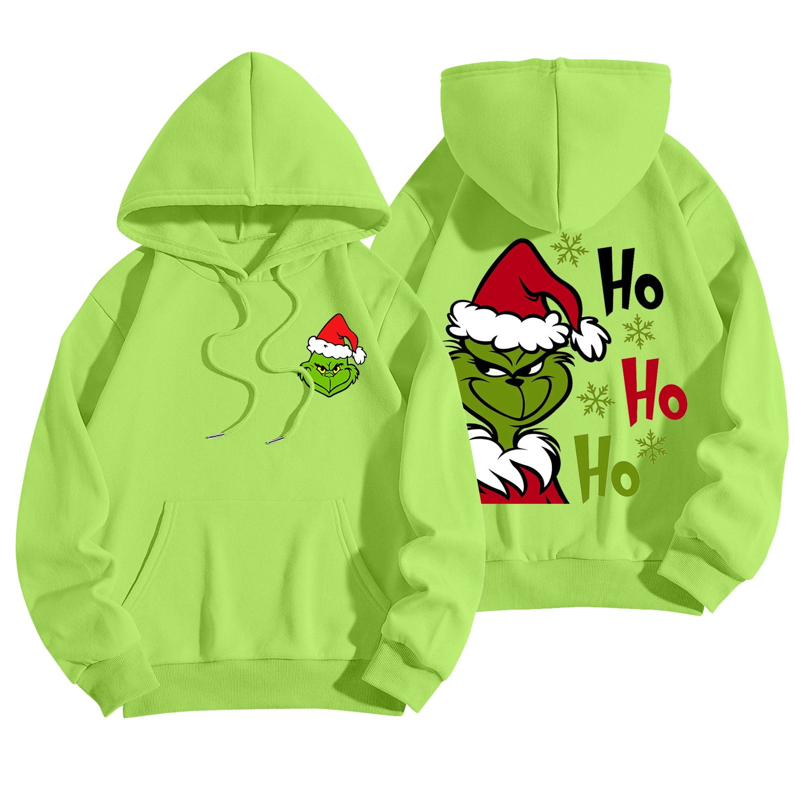 Christmas Pajamas for Family Cute Hoodies Grinch Costume Women's