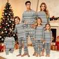 thumbnail image 1 of Christmas Pajamas Family, Matching Family Christmas Pajamas, Family Matching Pajamas, Black Reindeer Fair Isle Long Sleeve Crew Neck Soft Cozy Loungewear Set for Holiday, 1 of 6