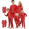thumbnail image 1 of Christmas Pajamas Family Matching Set - 2 piece Red Christmas Tree with Santa Hat Print Long Sleeve Top and Pants , Matching Pajamas for Family Holiday Christmas Eve for 4 Years Pjs, 1 of 7