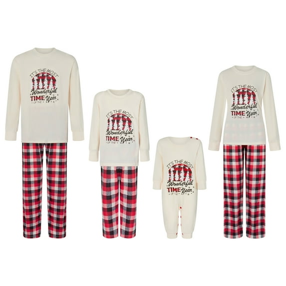 Christmas Pajamas Family Matching Sets Christmas Sleepwear Parent-Child Pjs Outfit for Christmas Holiday Xmas Party