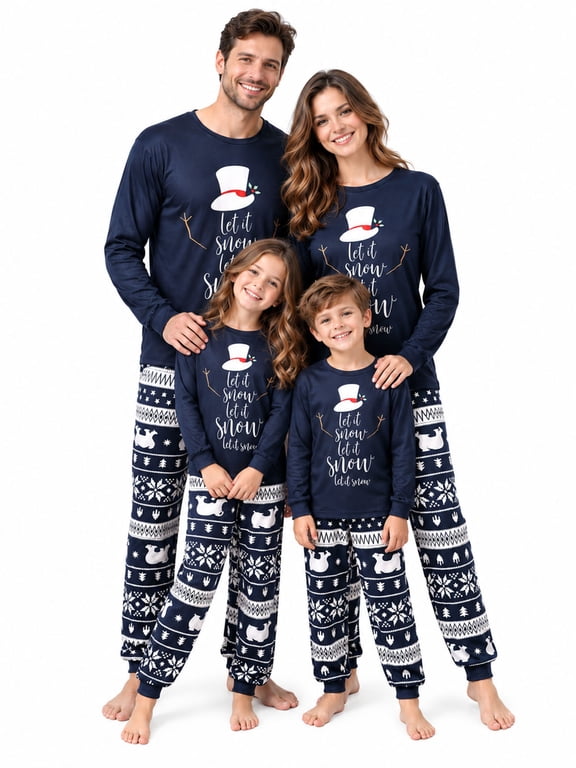 Christmas Pajamas Family Matching Sets, Xmas T-shirt Tops+Plaid Pants Set Sleepwear Pjs Jammies for Couples/Women/Men