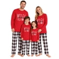 thumbnail image 1 of Christmas Pajamas Family Matching Sets, Cute Printed Xmas 2 Piece Sleepwear Pjs Jammies, T shirt Tops + Plaid Pants Set for Couples/Women/Men, 1 of 7