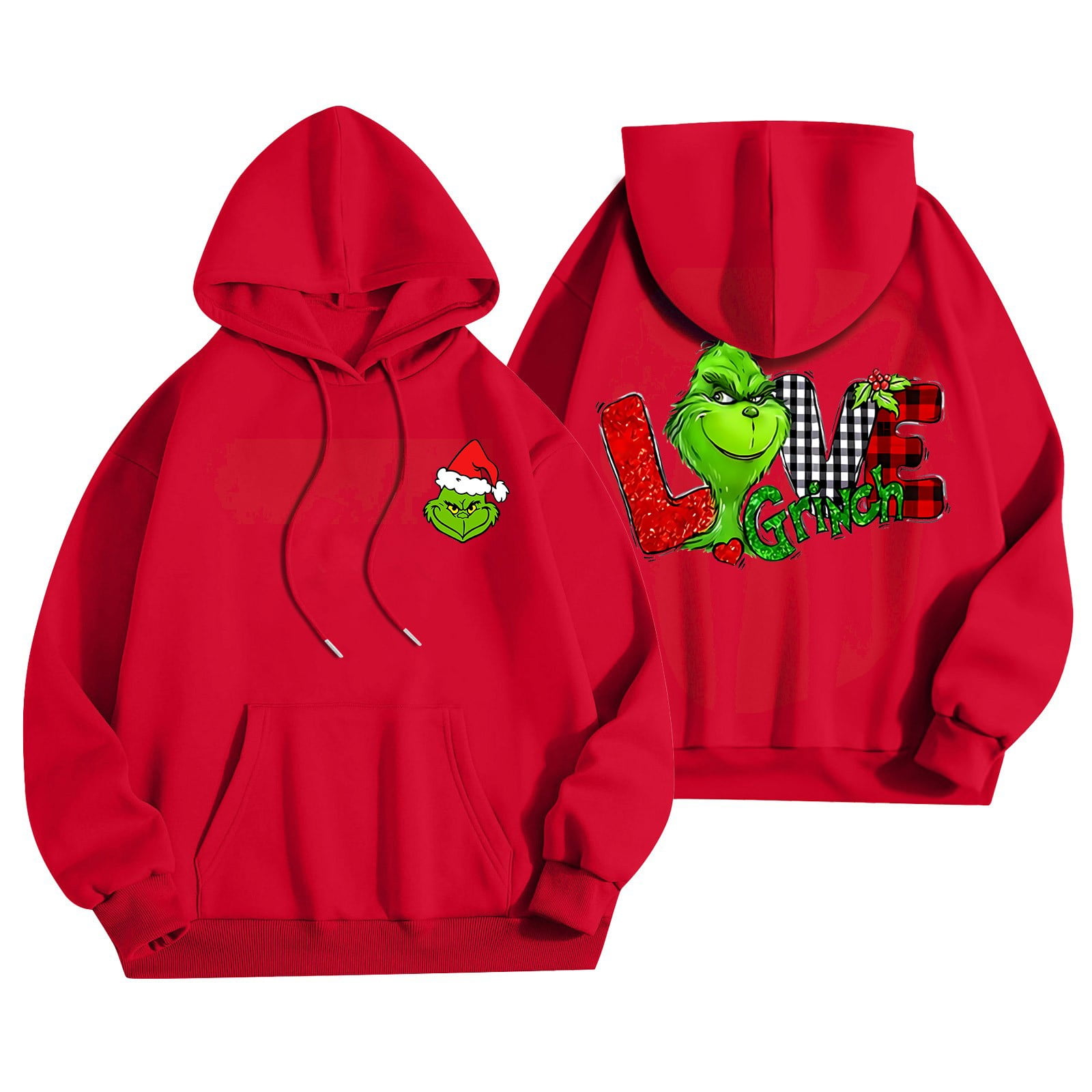 Christmas Pajamas for Family Oversized Hoodie Sweaters for Women Grinch