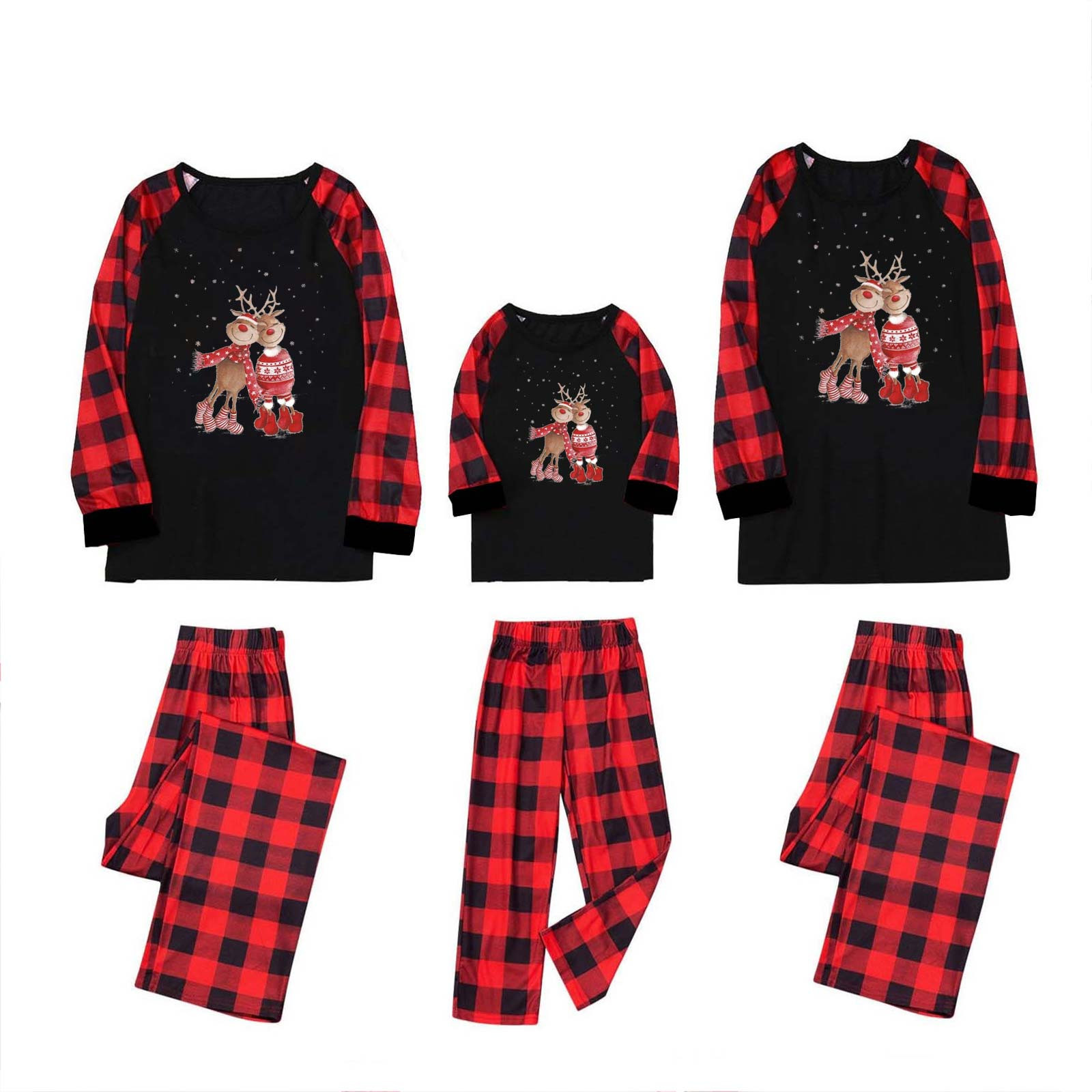 Christmas Pajamas Family Christmas Pjs Matching Sets Funny Reindeer and