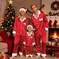 thumbnail image 1 of Christmas Pajamas Family Satin Pajamas Long Sleeve Button down Holiday Casual Matching Pjs Mom and Daughter Mens Matching Christmas Pajamas, 1 of 4