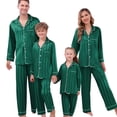 thumbnail image 1 of Christmas Pajamas Family Silk Pjs Holiday Long Sleeve Button down Sleepwear Matching Pajamas, 1 of 5