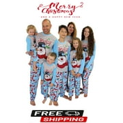 ROAONOCOMO Christmas Pajamas For Family, Long Sleeve Cartoon Snowman Pattern Christmas Pjs