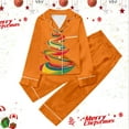 thumbnail image 1 of Christmas Pajamas Kids Printed Satin Pajama Set Long Sleeve Button Down Shirt Top and Pants Christmas Outfit Girl 5-6 Years, 1 of 3