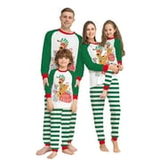 CAITZR Christmas Pajamas Matching for Family Xmas Pjs Jammies Top Pants Set Holiday Home Loungewear Sleepwear Adult Kid