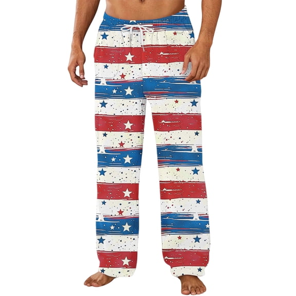 Christmas Pajamas Pants for Men Xmas Graphic Flannel Casual Loose Drawstring Elastic Waist Lounge Pants with Pockets (L, Wine)