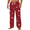 thumbnail image 1 of Christmas Pajamas Pants for Men Xmas Graphic Flannel Casual Loose Drawstring Elastic Waist Lounge Pants with Pockets (M, Red), 1 of 4
