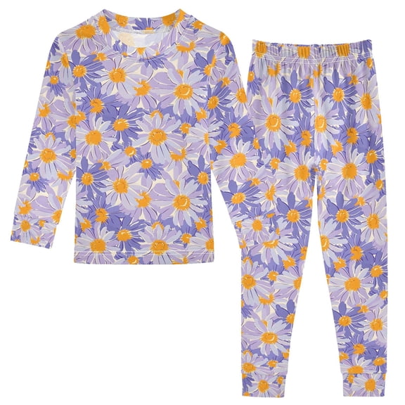 Christmas Pajamas Purple Flower Cute Comfortable Cotton Two-piece Christmas Pajamas Set