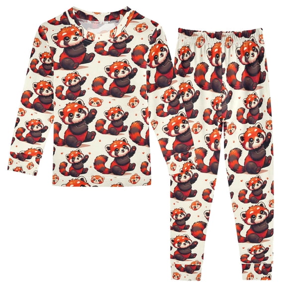 Christmas Pajamas Red Panda Cute Comfortable Cotton Two-piece Christmas Pajamas Set