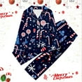 thumbnail image 1 of Christmas Pajamas Set Girls Silk Pajamas Set Long Sleeve Button-Down Top pants Set Set Kids Girl Pajamas Size 5-6 Years, 1 of 3