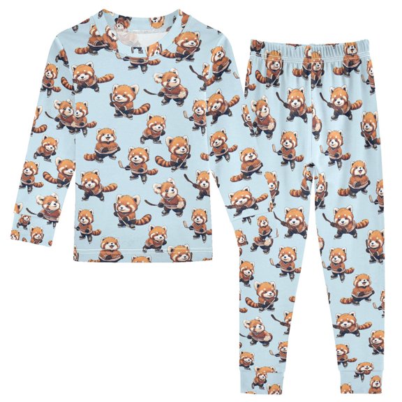 Christmas Pajamas Skating Rink Many Cartoo Cute Comfortable Cotton Two-piece Christmas Pajamas Set