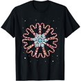 thumbnail image 1 of Christmas Pajamas Snow Snowflake Xmas Gift Candy canes T-ShirtMen and women, Black T-shirt, size: Extra large, 1 of 4