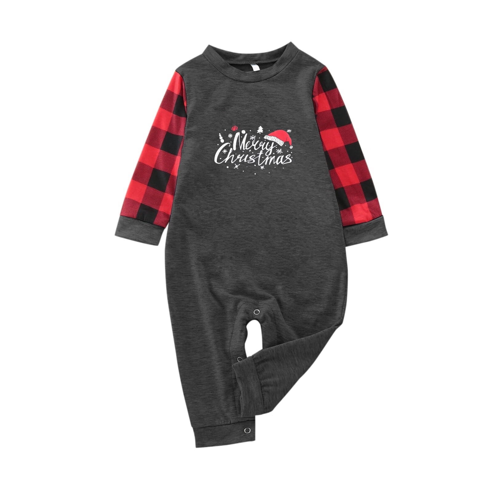 Christmas Pajamas for Baby Letter Plaid Print Home Wear Sleepwear for