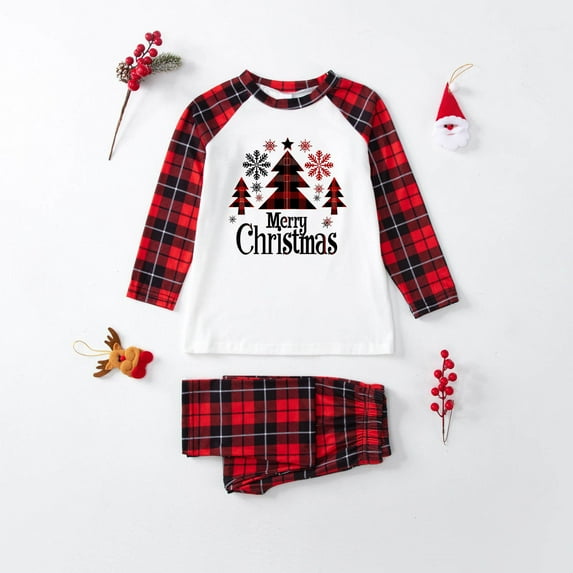 Christmas Pajamas for Family 2024 - Festive Family Christmas Pajamas Long Sleeve Pants Matching Set Xmas Sleepwear Sets