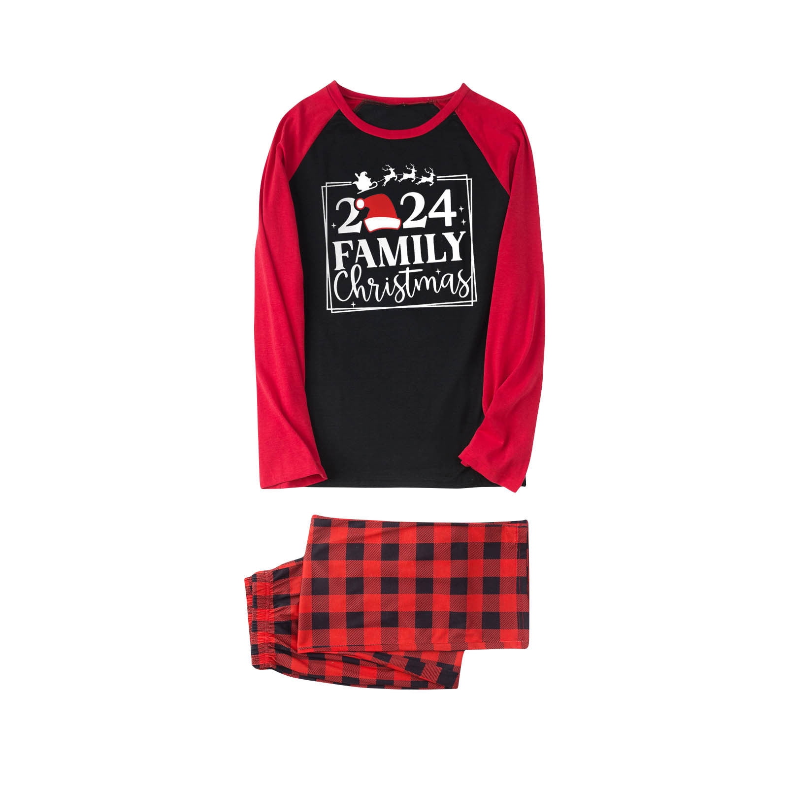 Christmas Pajamas for Family 2024 Plaid Pjs Matching Sets Xmas Holiday