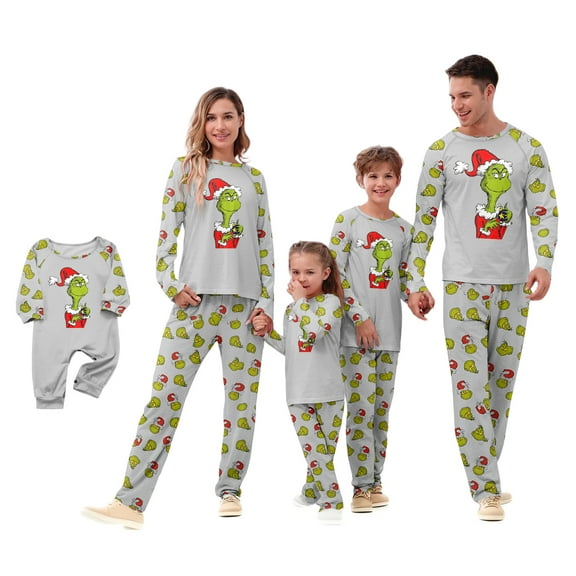 𝓖𝓻𝓲𝓷𝓬𝓱 Christmas Pajamas for Family Christmas Family Matching Pajamas Sets Christmas Pjs Sleepwear Outfits for Holiday Xmas Party