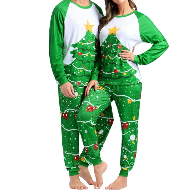 Christmas Pajamas for Family Christmas Tree Matching Pjs Set Sleepwear