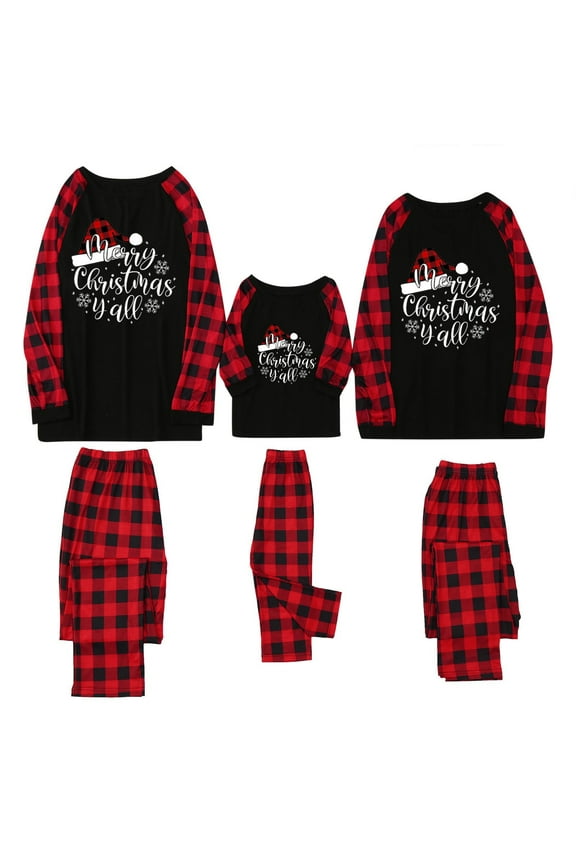 Christmas Pajamas for Family Christmas Tree Print Pajamas Buffalo Plaid Reindeer Xmas Pjs Clothes Sleepwear Pajama Sets Womens Pajama Sets