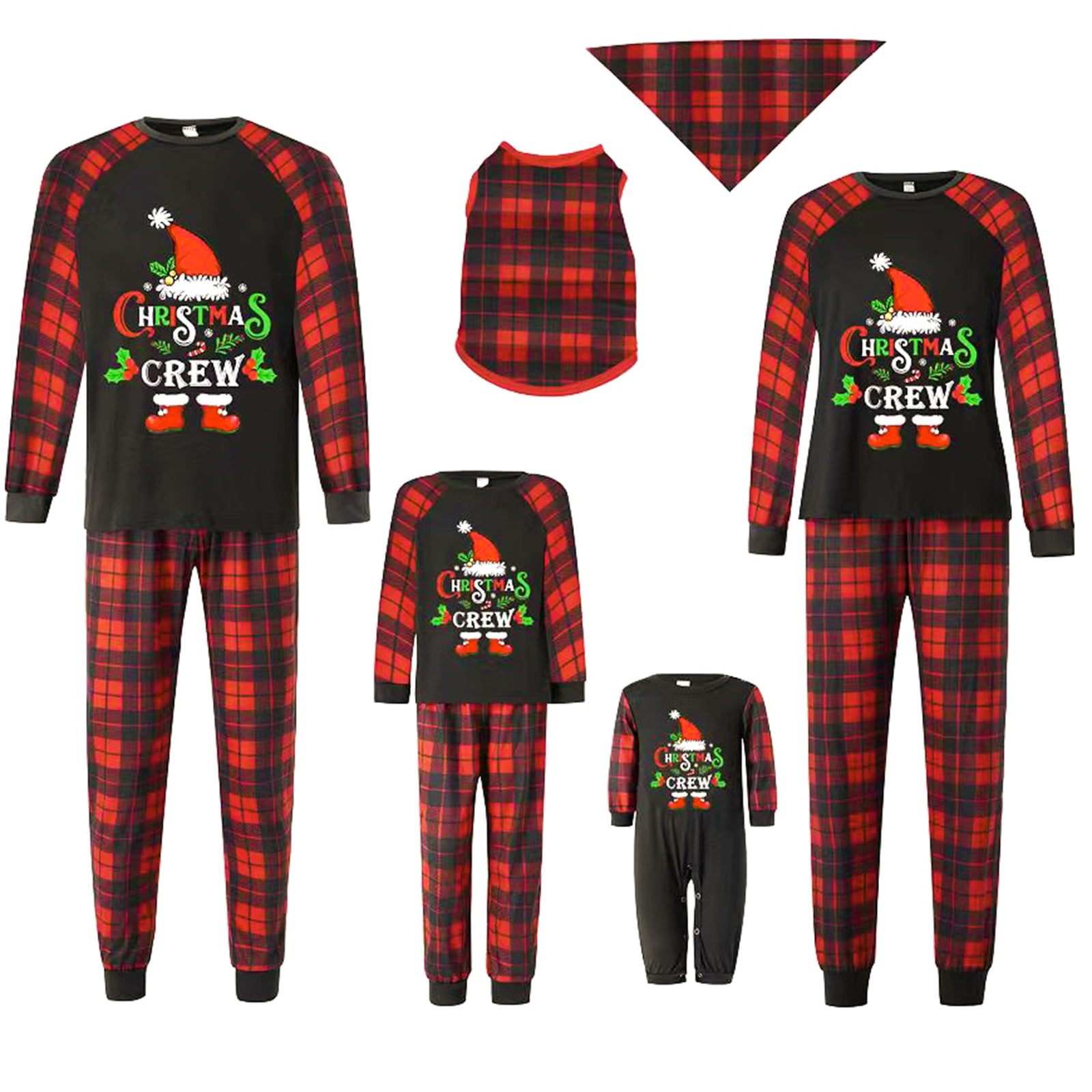 Family Look Christmas Pajamas Plaid Santa Claus Daily Patchwork