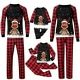 thumbnail image 1 of Christmas Pajamas for Family Funny Elk Deer Graphic Matching Pjs Sets Soft Red and Black Plaid Long Sleeve Sleepwear, 1 of 4
