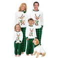 thumbnail image 1 of Christmas Pajamas for Family Long Sleeve Cartoon Deer Print Tops Plaid Pants Set Sleepwear, 1 of 2
