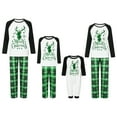 thumbnail image 1 of Christmas Pajamas for Family Long Sleeve Elk Graphic Tops + Plaid Trousers Set Winter Sleepwear, 1 of 10