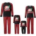thumbnail image 1 of Christmas Pajamas for Family, Long Sleeve Gnome Truck Print Tops + Plaid Pants Set, 1 of 10