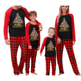 thumbnail image 1 of Christmas Pajamas for Family, Long Sleeve Hat Print Tops + Buffalo Plaid Pants Set Sleepwear, 1 of 10