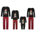 thumbnail image 1 of Christmas Pajamas for Family, Long Sleeve Hat Print Tops + Plaid Pants Set Sleepwear Loungewear, 1 of 10