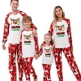thumbnail image 1 of Christmas Pajamas for Family, Long Sleeve Reindeer Print Raglan Tops + Plaid Pants Set, 1 of 10