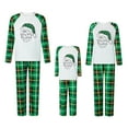 thumbnail image 1 of Christmas Pajamas for Family Long Sleeve Santa Hat Print Tops + Buffalo Plaid Pants Set Winter Sleepwear, 1 of 10