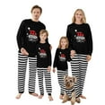 Christmas Pajamas for Family Long Sleeve Santa Hat Print Tops + Stripes ...