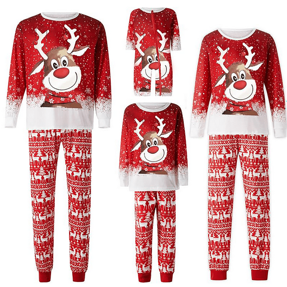 Christmas Pajamas for Family Matching Cute Long Sleeve Couples Soft Sleepwear One Piece Funny Christmas Pjs Sets