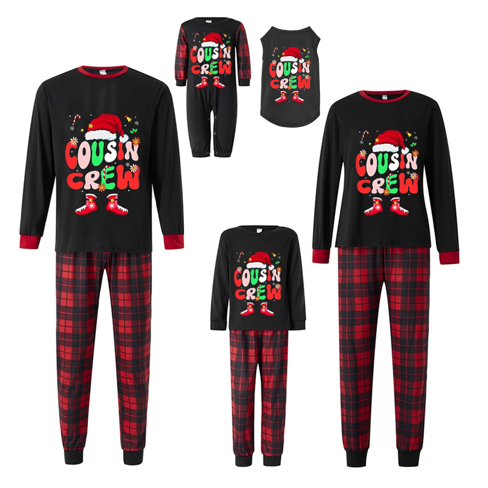 Christmas Pajamas for Family Matching Cute Long Sleeve Couples Soft ...