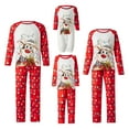 thumbnail image 1 of Christmas Pajamas for Family Matching PJ's Sets with Letter and Printed Long Sleeve Tee and Bottom, 1 of 7