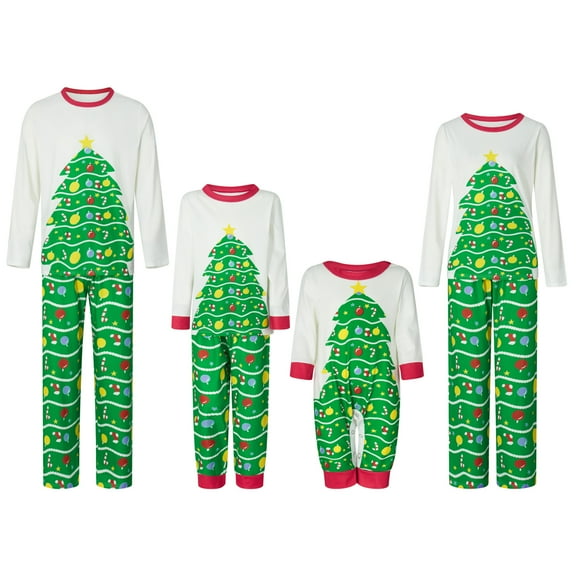 Christmas Pajamas for Family Matching Pjs Set Xmas Striped Bottoms Pants Jammies for Kids Womens Mens