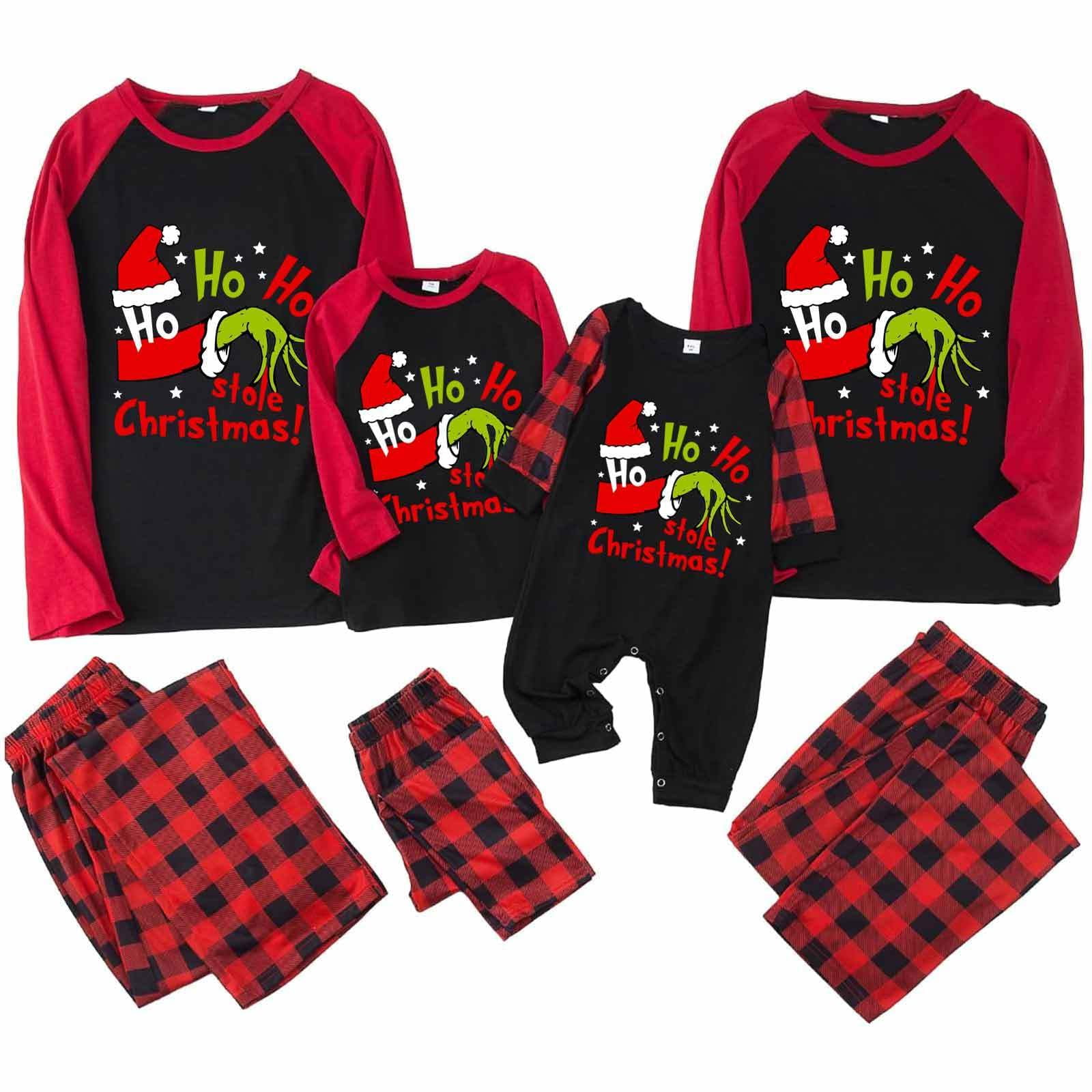 Christmas Pajamas for Family Matching Set Soft Cute Holiday Xmas Pjs ...