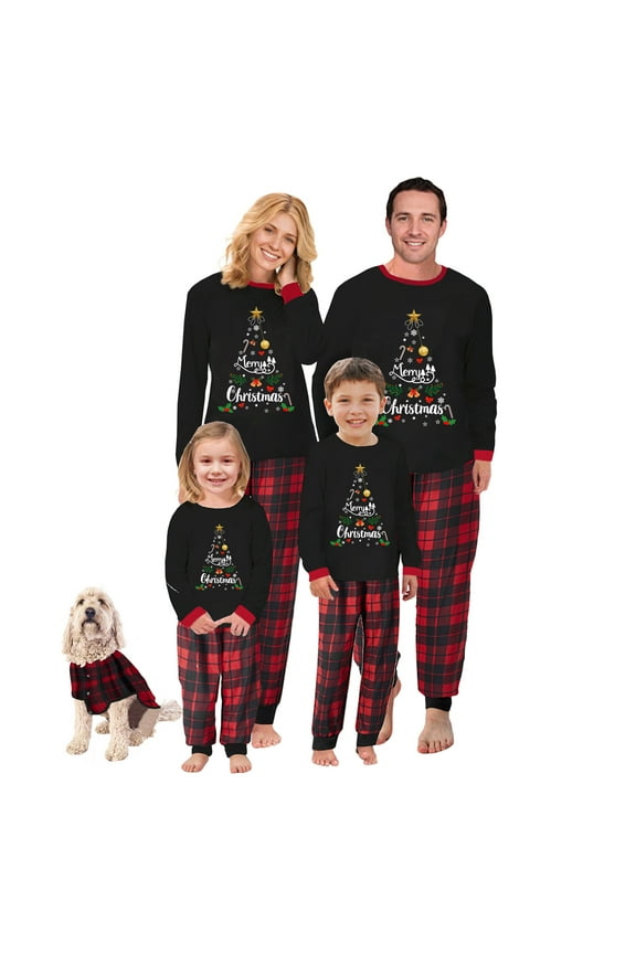 Christmas Pajamas for Family Matching Set Soft Cute Holiday Xmas Pjs Sleepwear for Couples Pet Men Women Plus Size