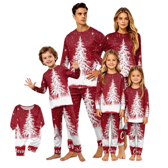 Christmas Pajamas for Family Matching Sets Christmas Letter Plaid Printed Holiday Sleepwear Soft Pjs Loungewear for Women,S