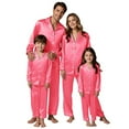 thumbnail image 1 of Christmas Pajamas for Family Silk Christmas Pjs Holiday Sleepwear Long Sleeve Button down Nightwear Set Family Matching Outfits Christmas Pjs Womens, 1 of 7