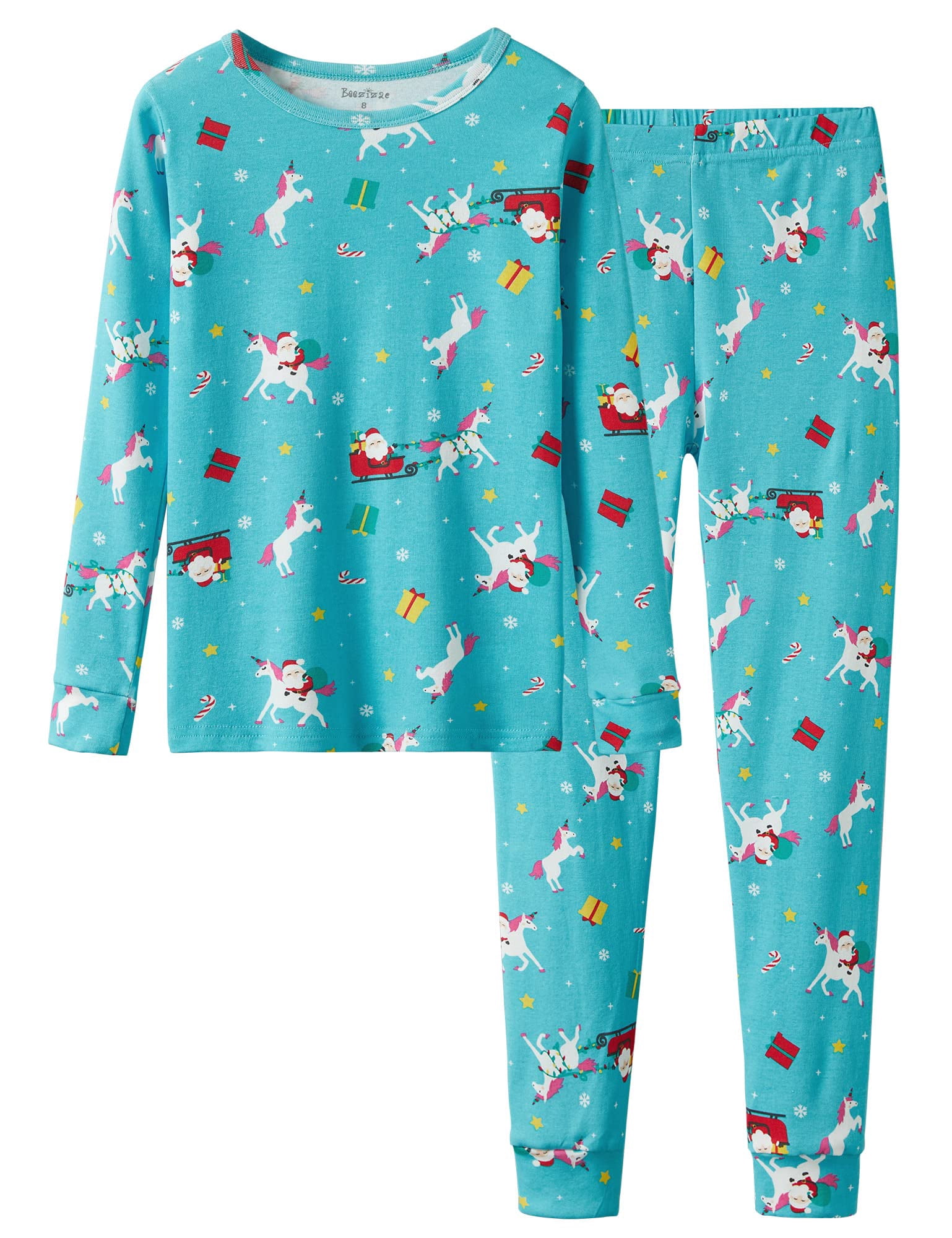 Christmas Pajamas for Little & Big Girls Cotton Snug-Fit 2-Piece PJ Set ...