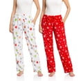 thumbnail image 1 of Christmas Pajamas for Women – Cute Fleece Pajama Pants - 2 Pack, 1 of 7