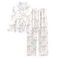 thumbnail image 1 of Christmas Pajamas for Women Holiday Bow Pajamas Long Sleeve Button down Sleepwear Warm Pajamas Soft Womens Pajamas, 1 of 5